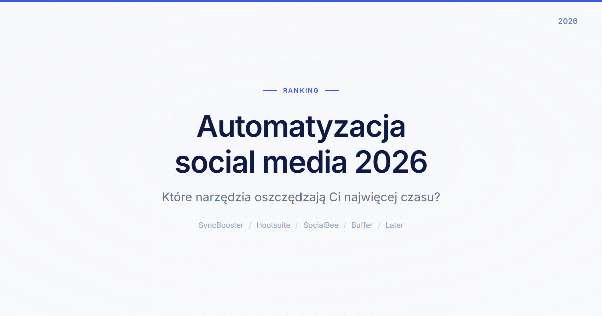 Ranking narzędzi do automatyzacji social media 2026